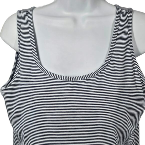 Duluth Trading Co Women's Pier Genius Shelf Bra Tank Navy/White Size L - Picture 2 of 9